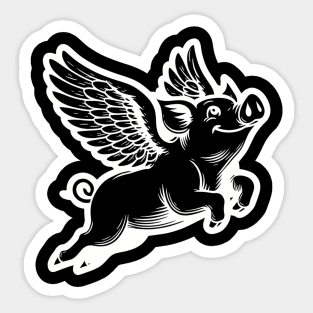 Flying Pig Oink Sticker